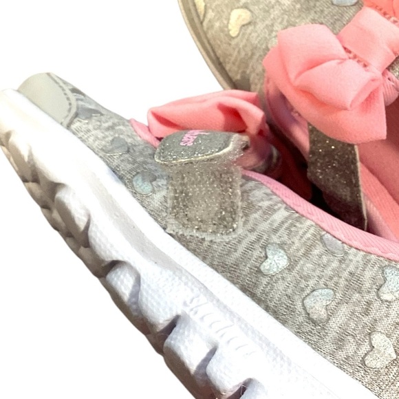 Skechers Go Walk Bitty Hearts Walking Sneakers, Grey & Pink - Size 6 NEW - Picture 4 of 8